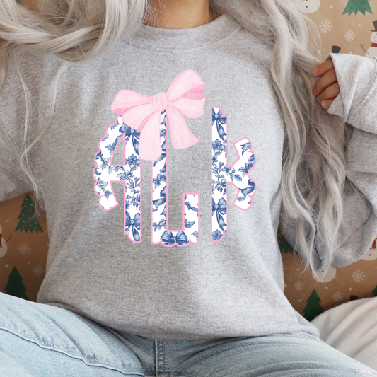 Monogrammed Ribbon and Bow Shirt