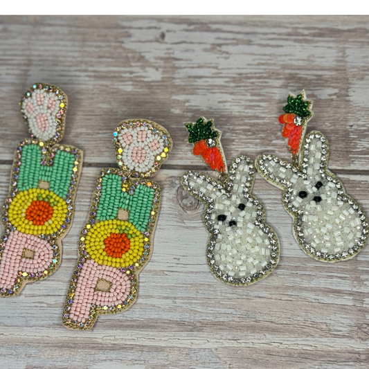 Easter Seed Bead Earrings